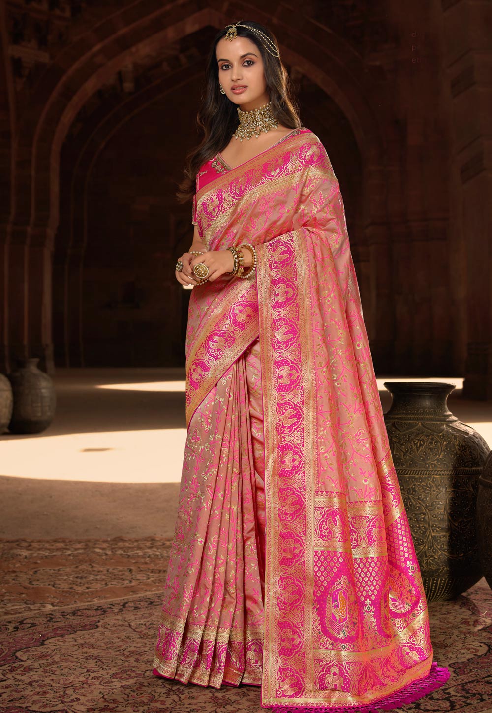 Pink Silk Saree With Blouse 246492