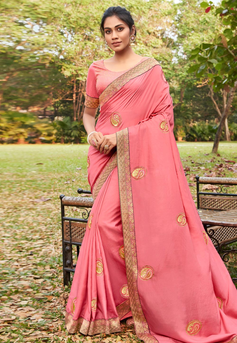 Pink Silk Saree With Blouse 208206