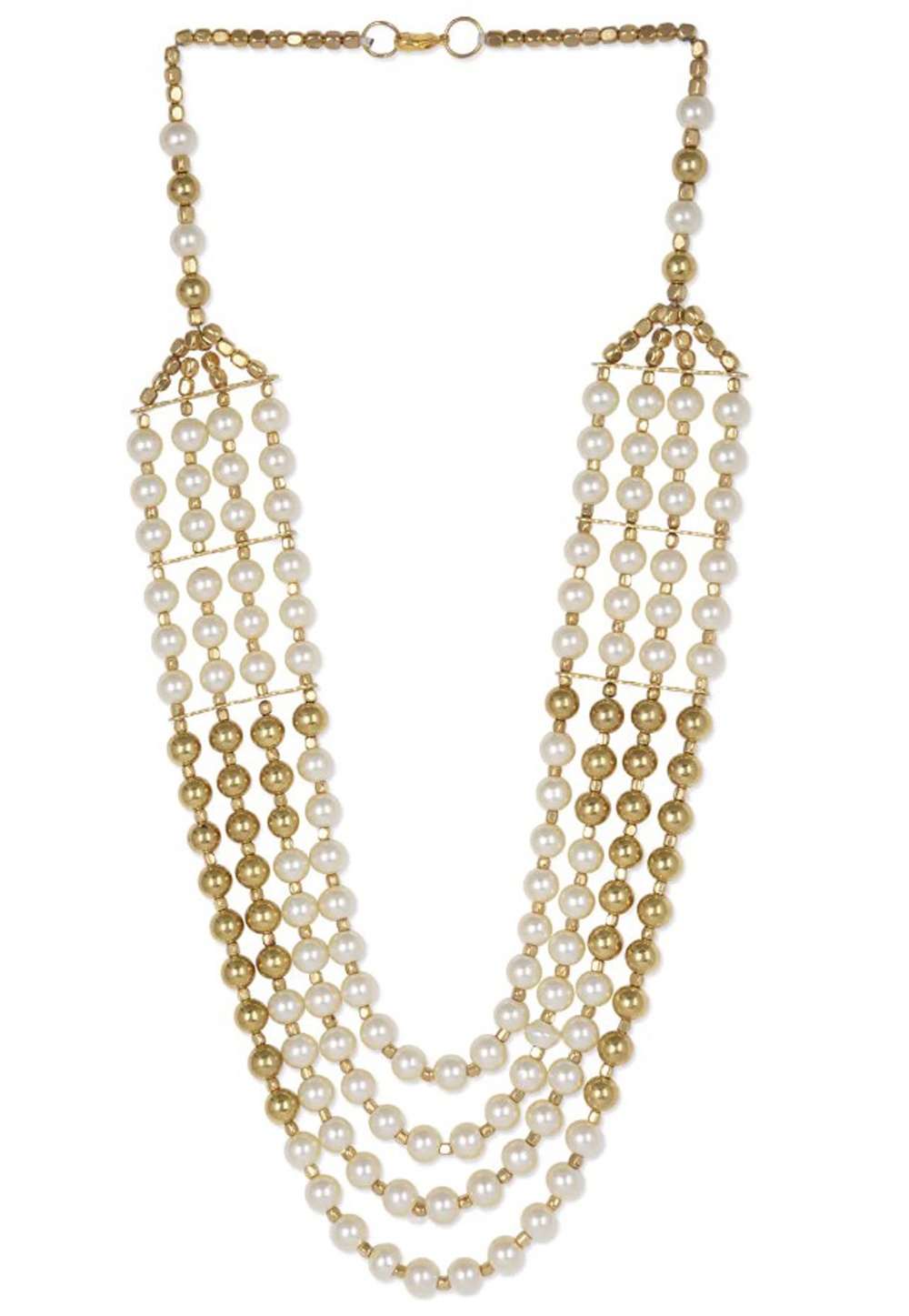 White Alloy Austrian Diamond Necklace Set Earrings 191676