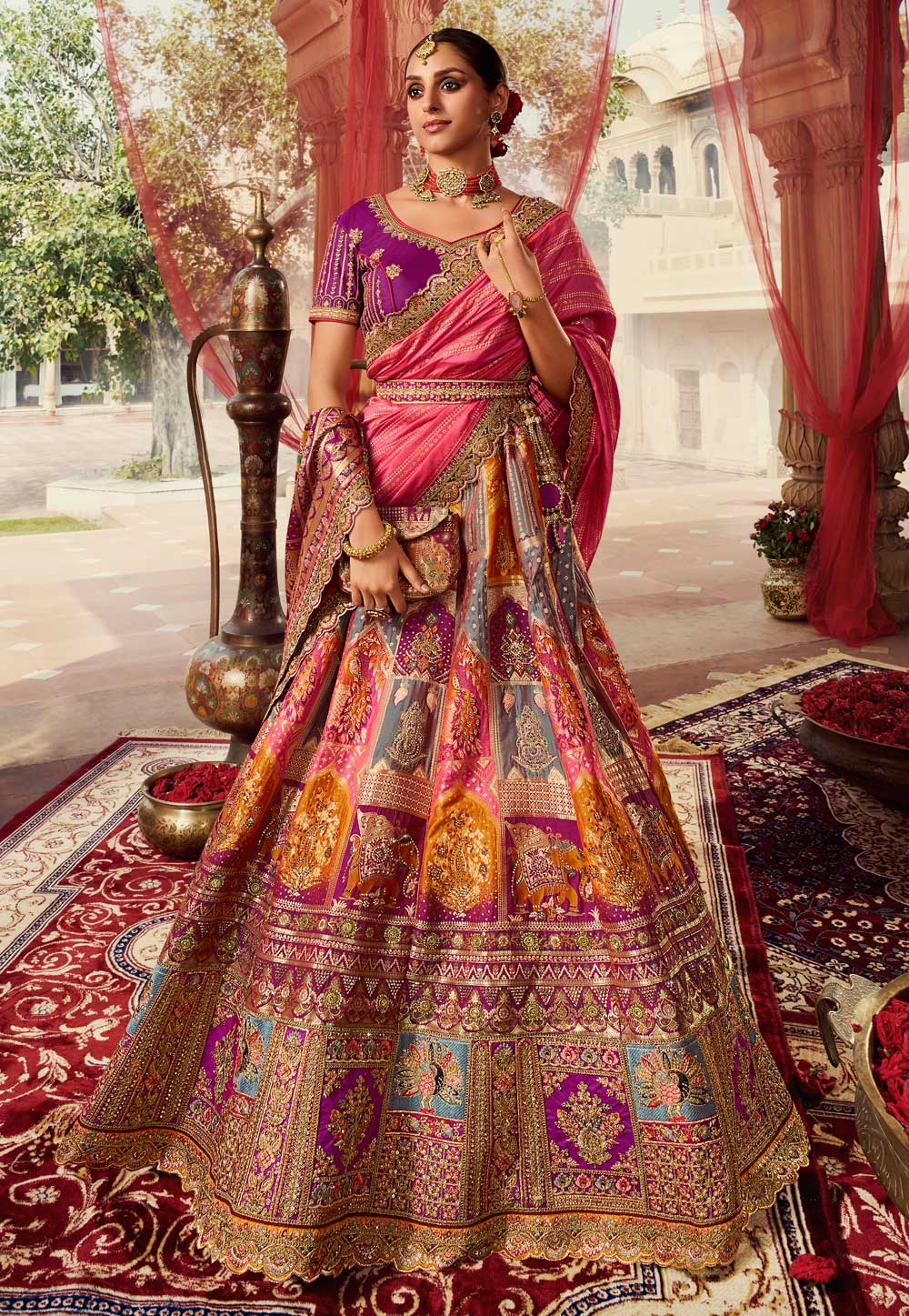 Purple Banarasi Silk Wedding Lehenga Choli 270602