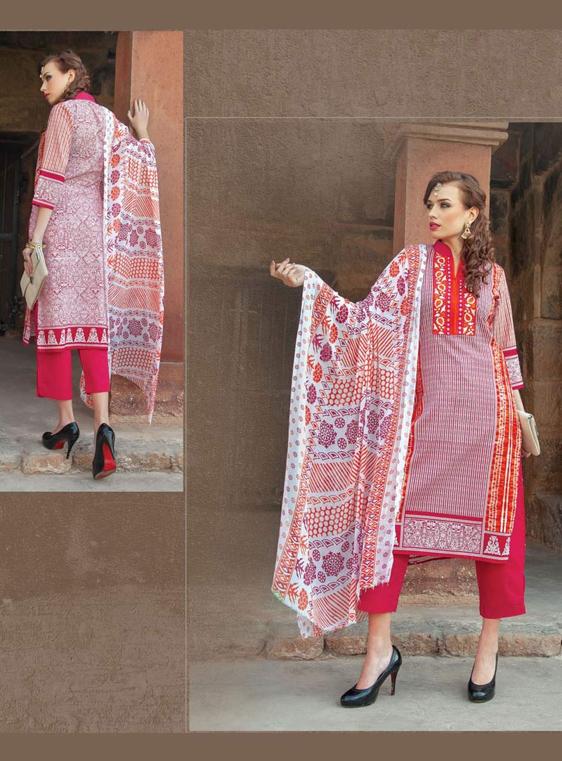 Pink Cotton Pakistani Style Suit 67520