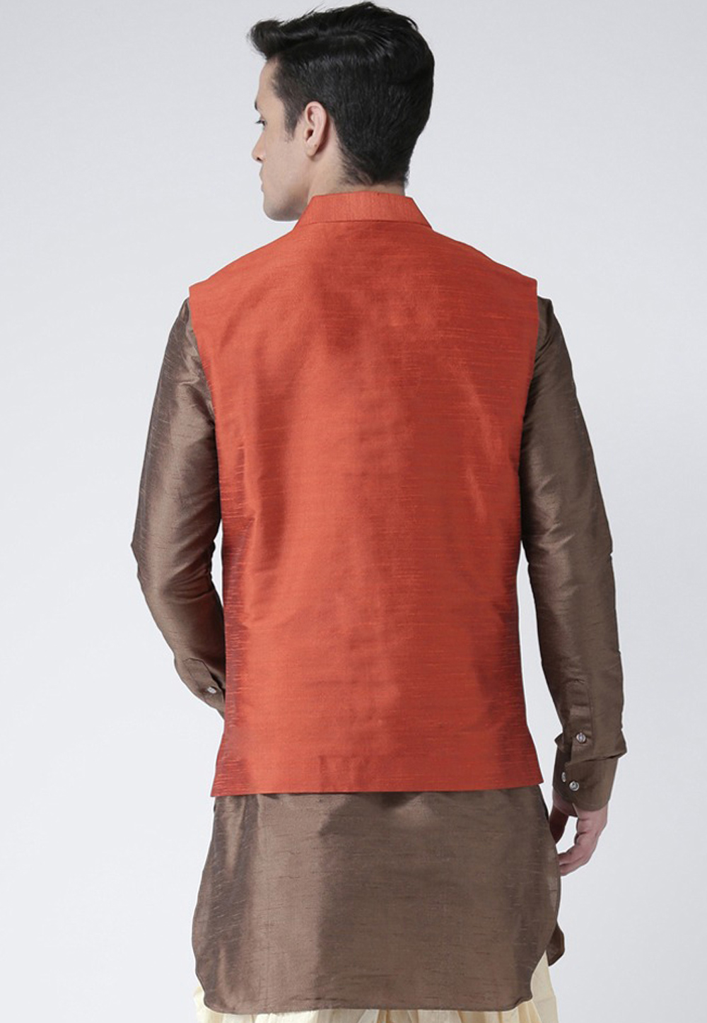 Leather on sale nehru jacket