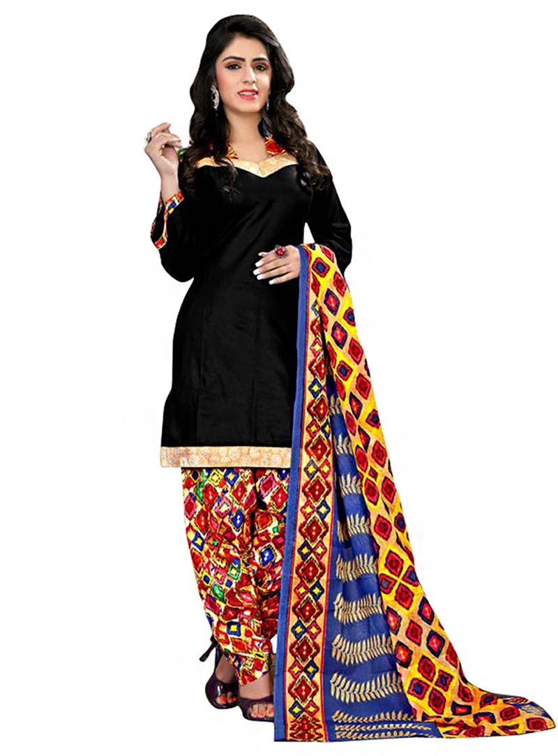 Black Cotton Punjabi Suit 73258