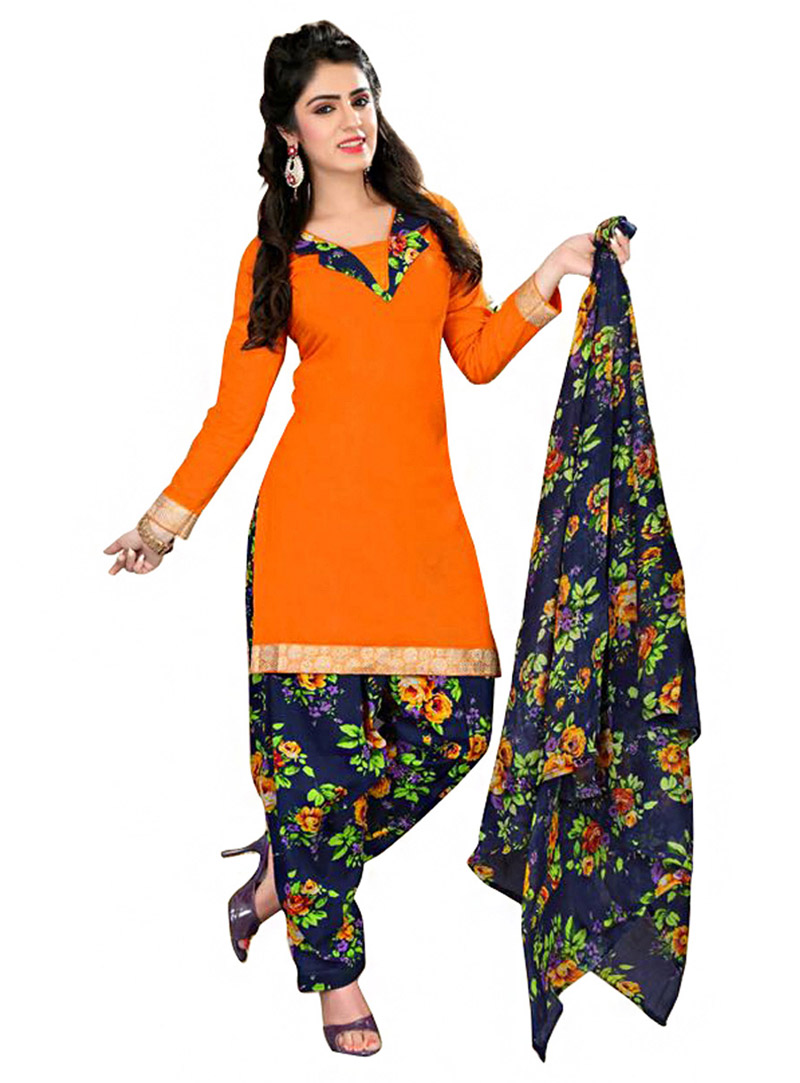 Orange Cotton Punjabi Suit 73264