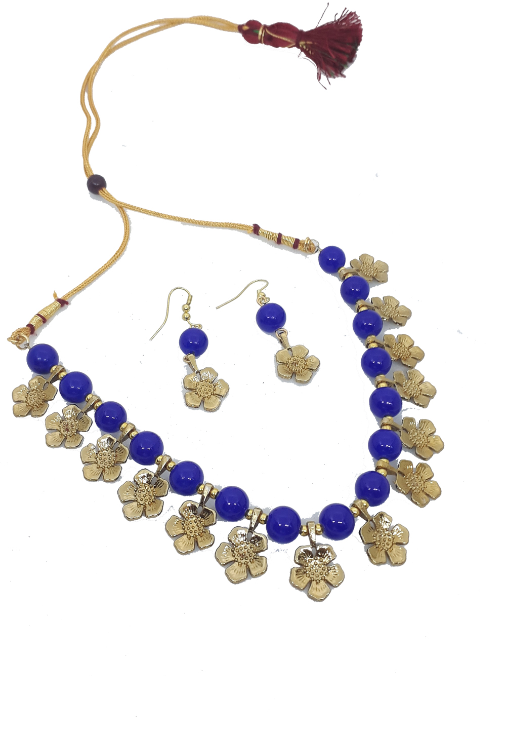 Blue Alloy Austrian Diamond Necklace Set Earrings 199015