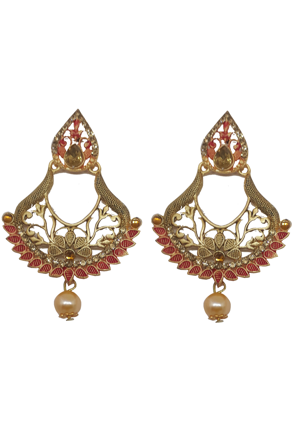 Red Brass Earrings 201050