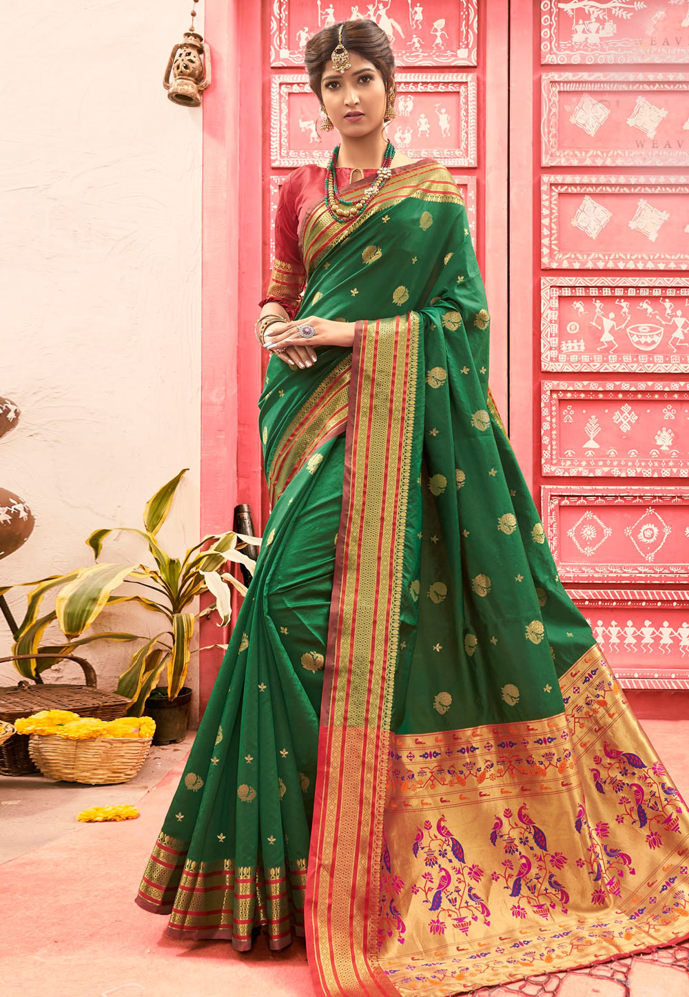 Green Art Silk Saree With Blouse 209775