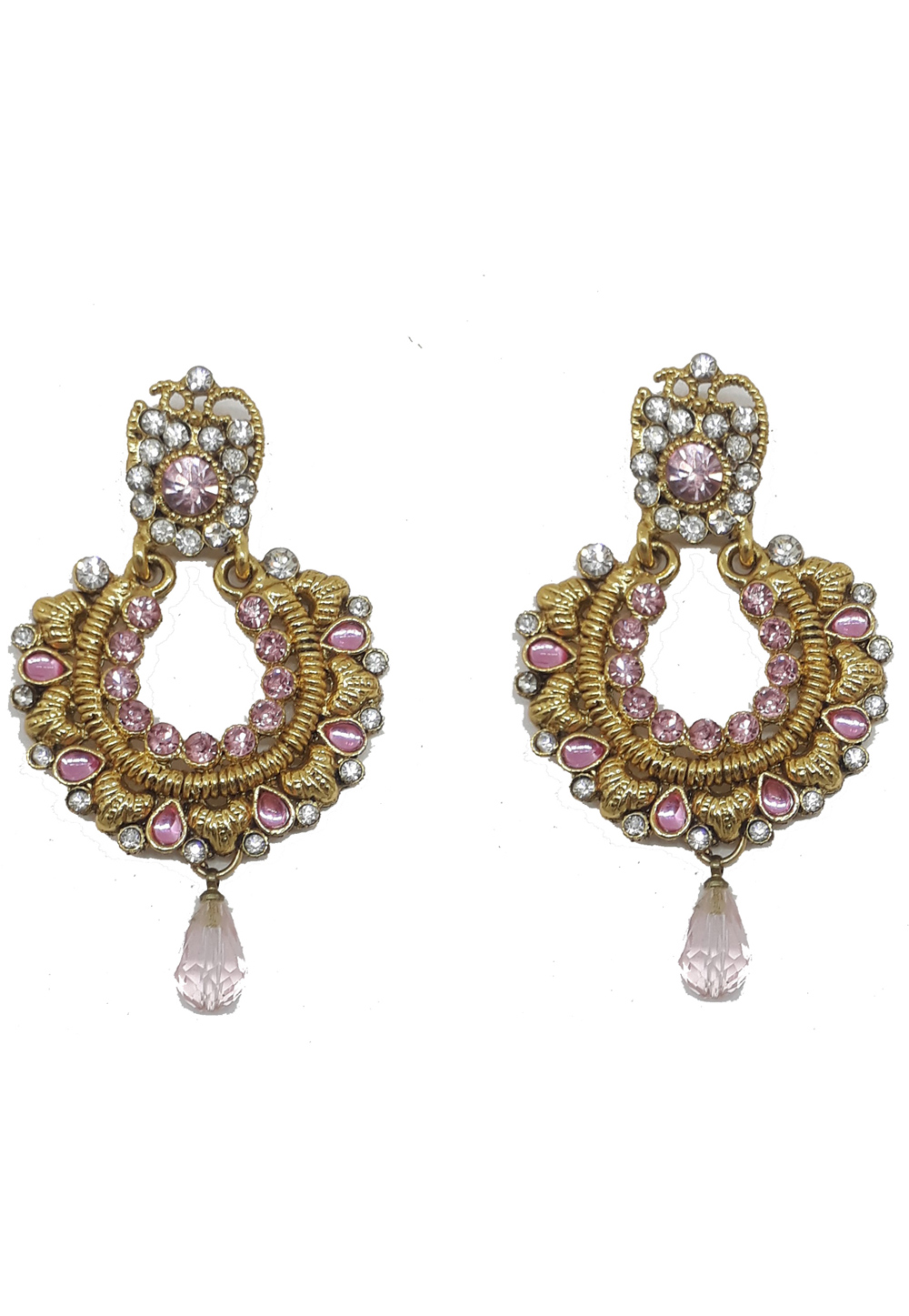 Pink Brass Earrings 201054