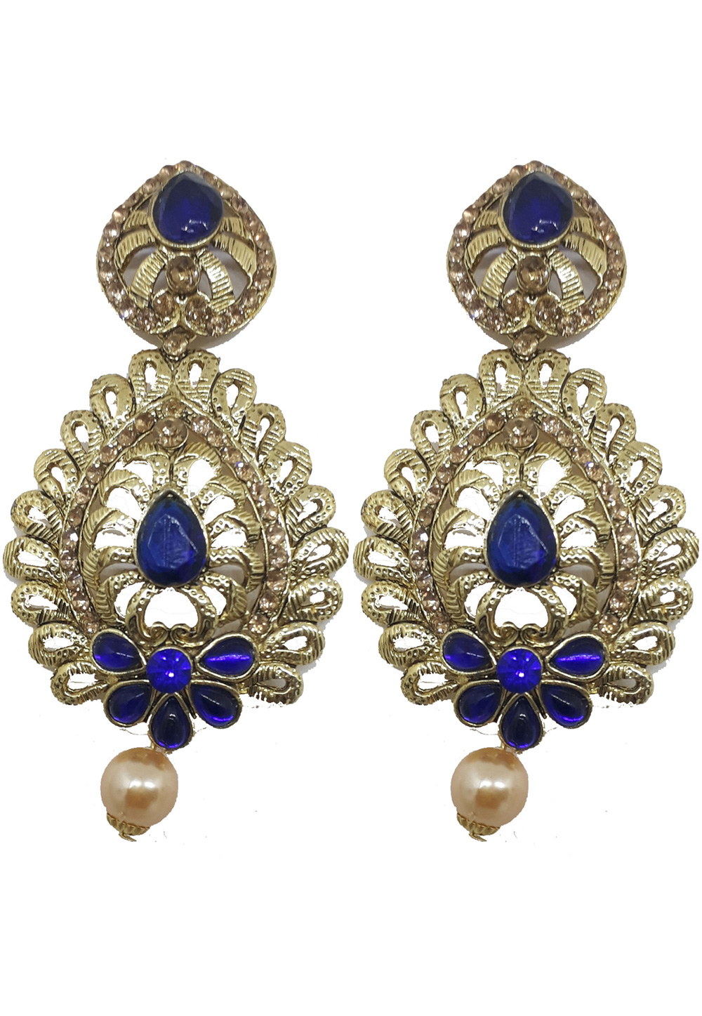 Blue Brass Earrings 201059