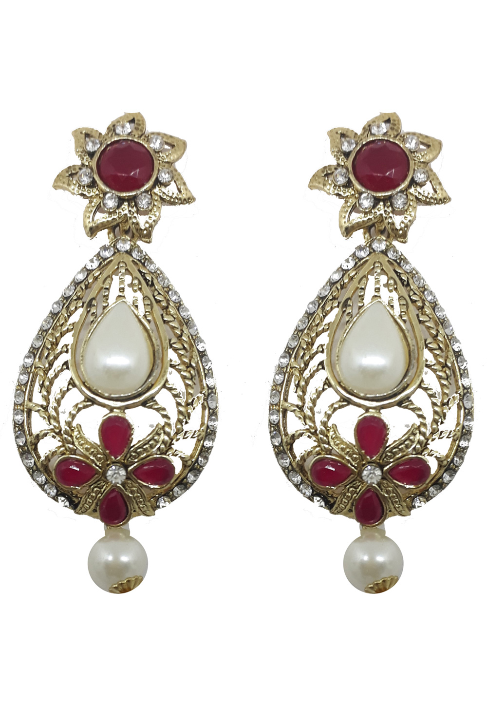 Red Brass Earrings 201061