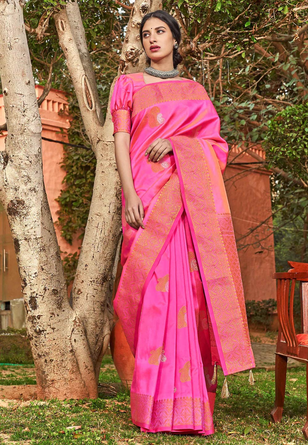 Pink Silk Festival Wear Saree 210089