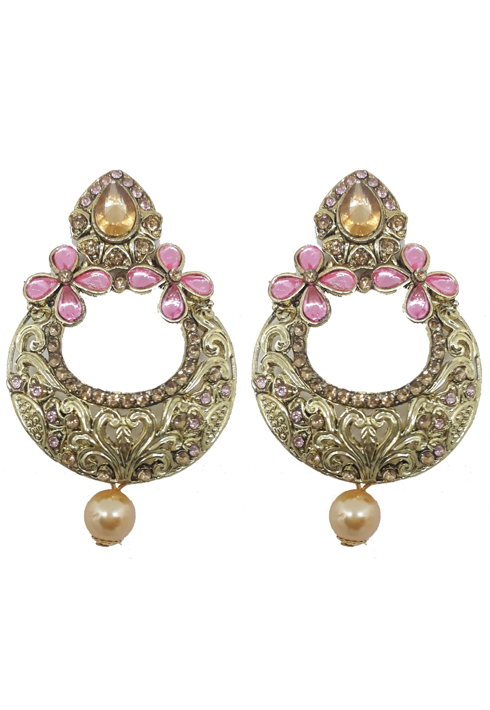 Pink Brass Earrings 201065