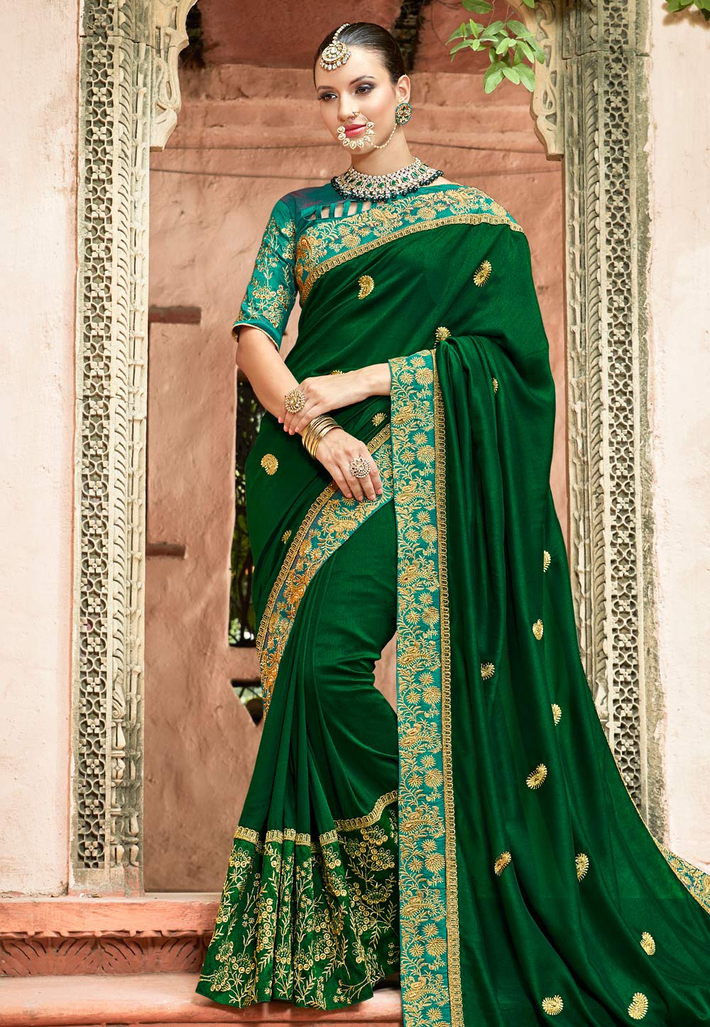 Green Silk Festival Wear Saree 202685