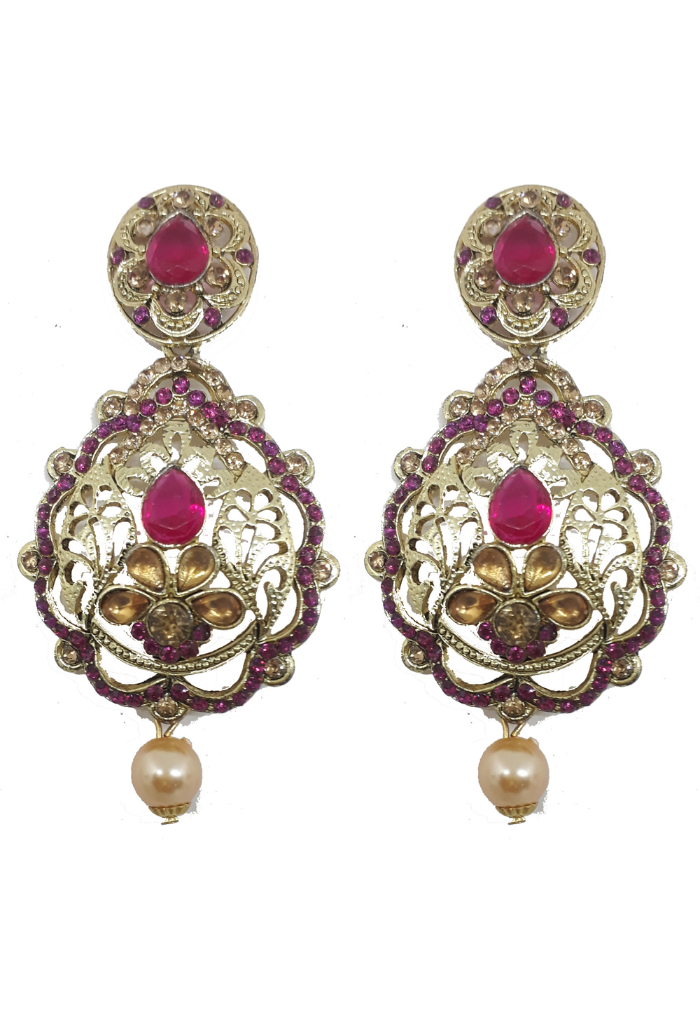 Pink Brass Earrings 201067
