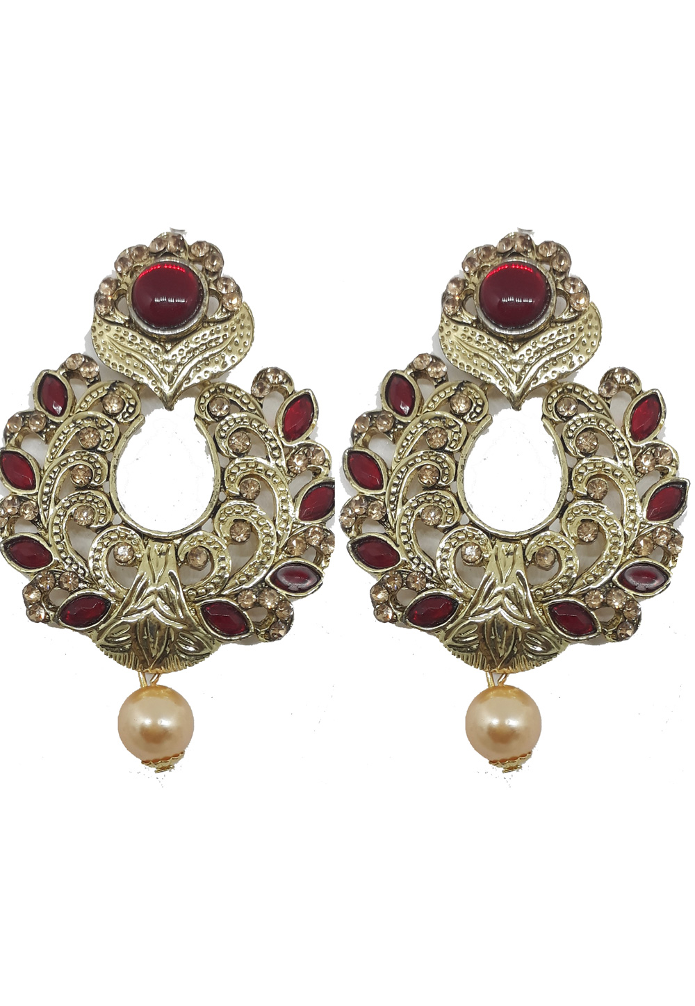 Red Brass Earrings 201068