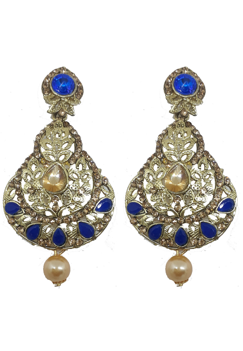 Blue Brass Earrings 201070