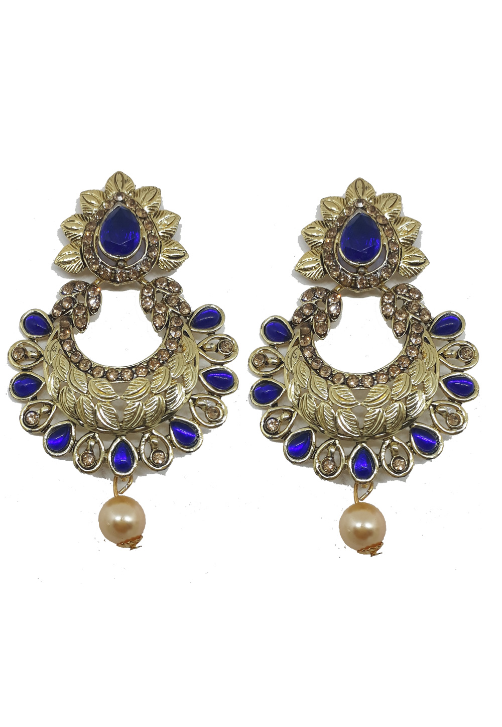 Blue Brass Earrings 201071