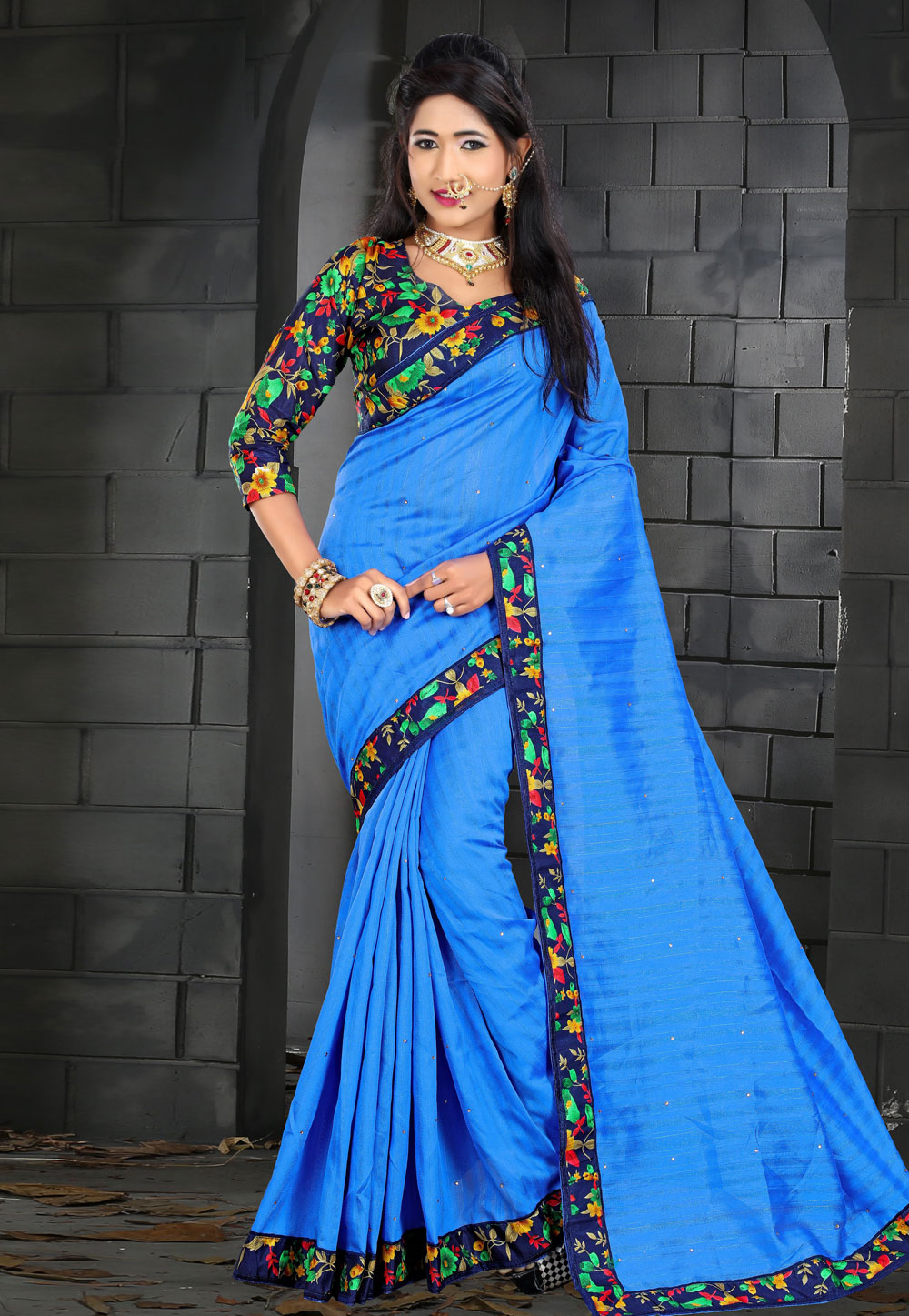 Blue Bhagalpuri Silk Festival Wear Saree 155466