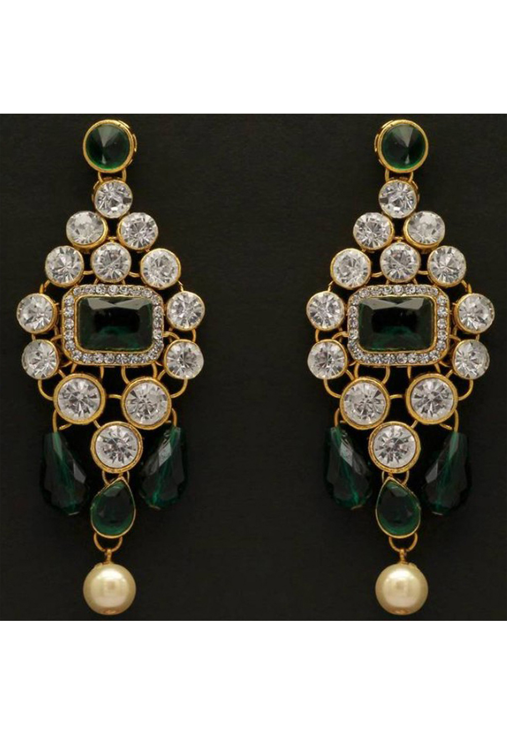 Green Brass Earrings 201082
