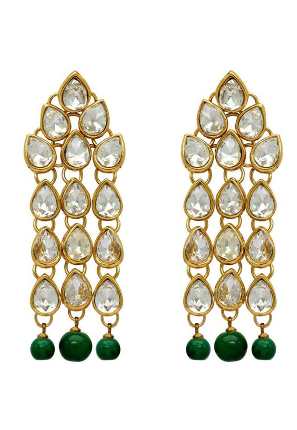 Green Brass Earrings 201083