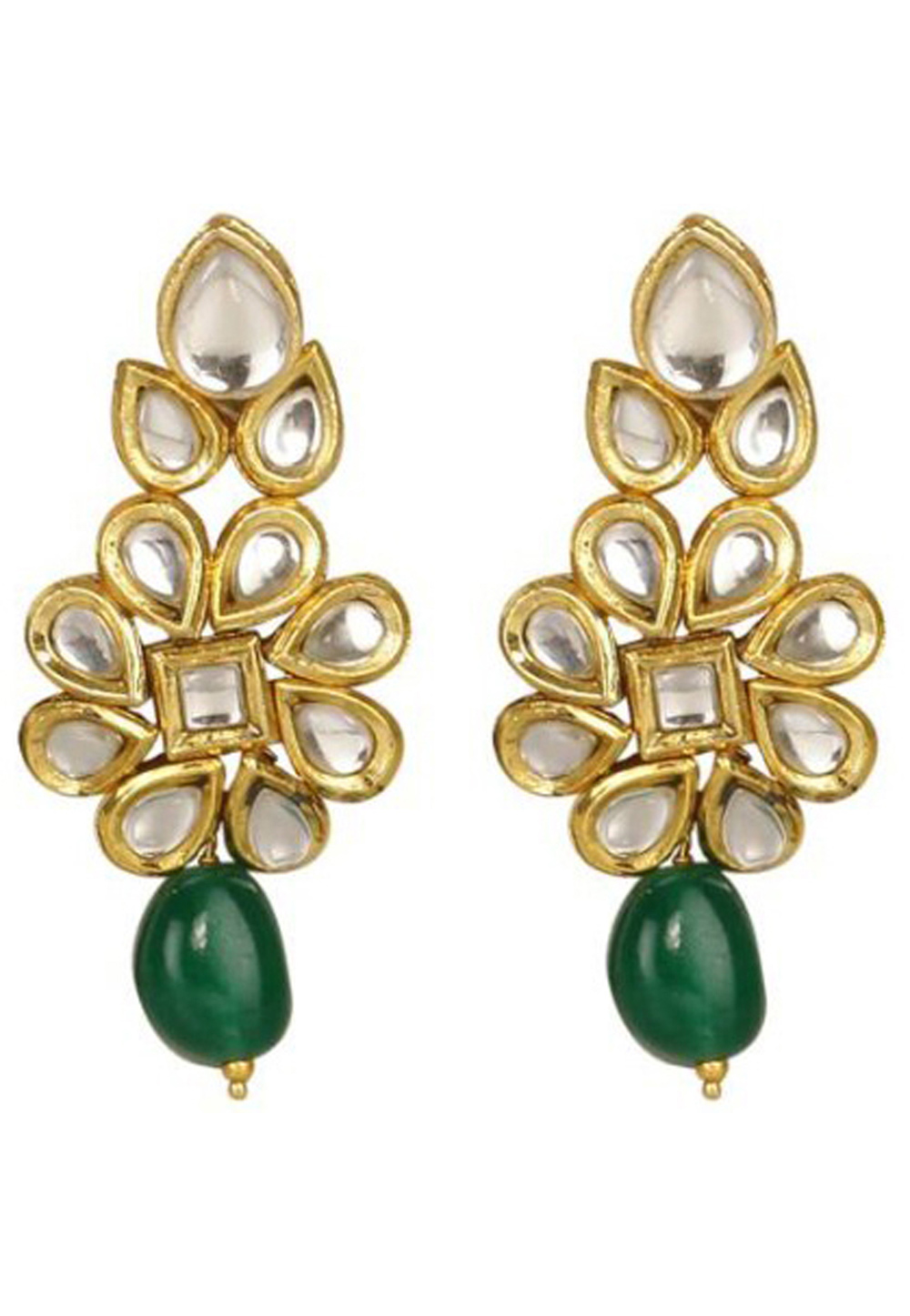 Green Brass Earrings 201086