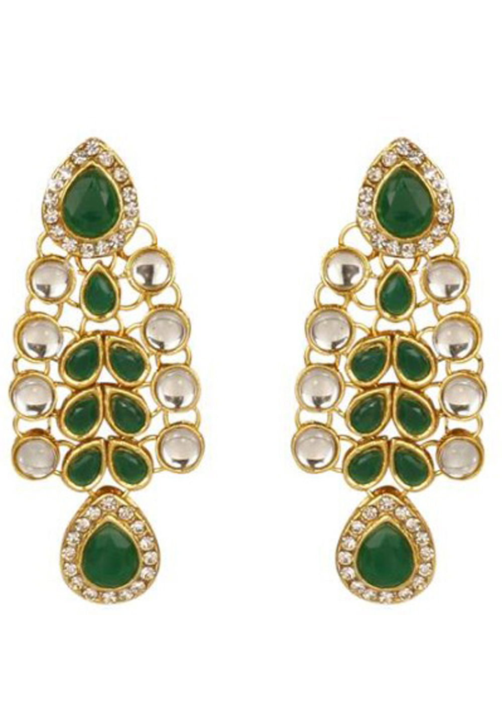 Green Brass Earrings 201087