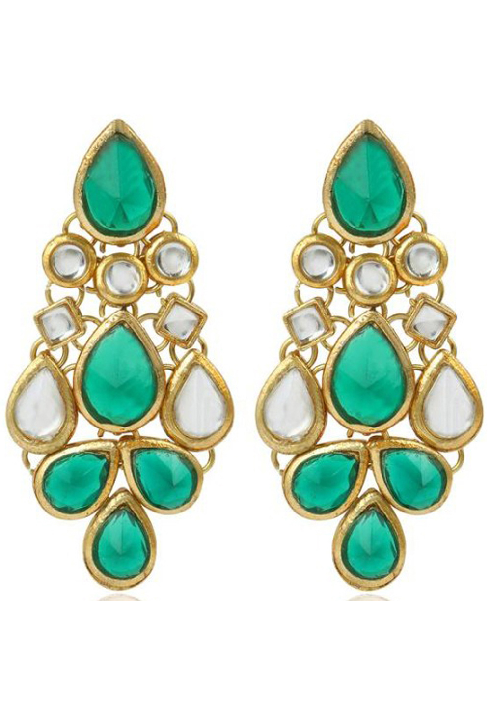 Green Brass Earrings 201091