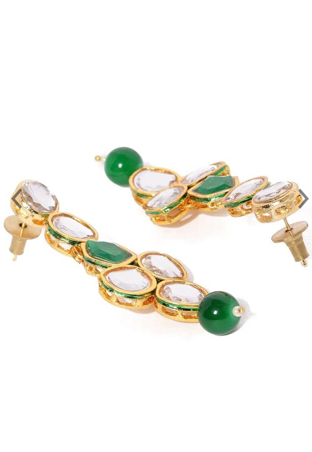 Green Brass Earrings 201095