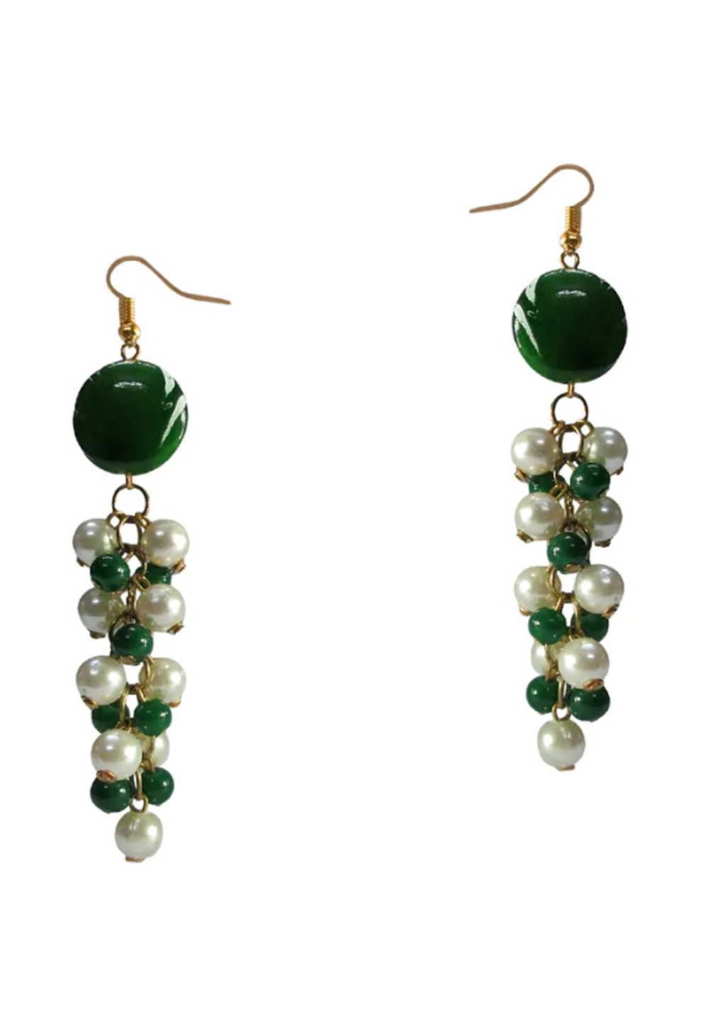 Green Brass Earrings 201102