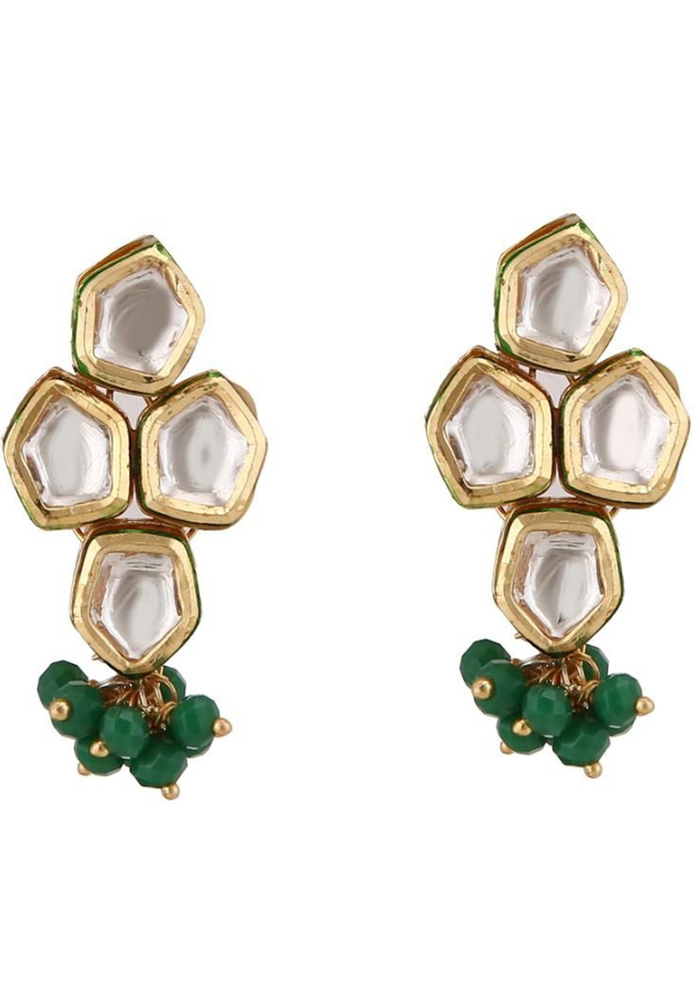 Green Brass Earrings 201104