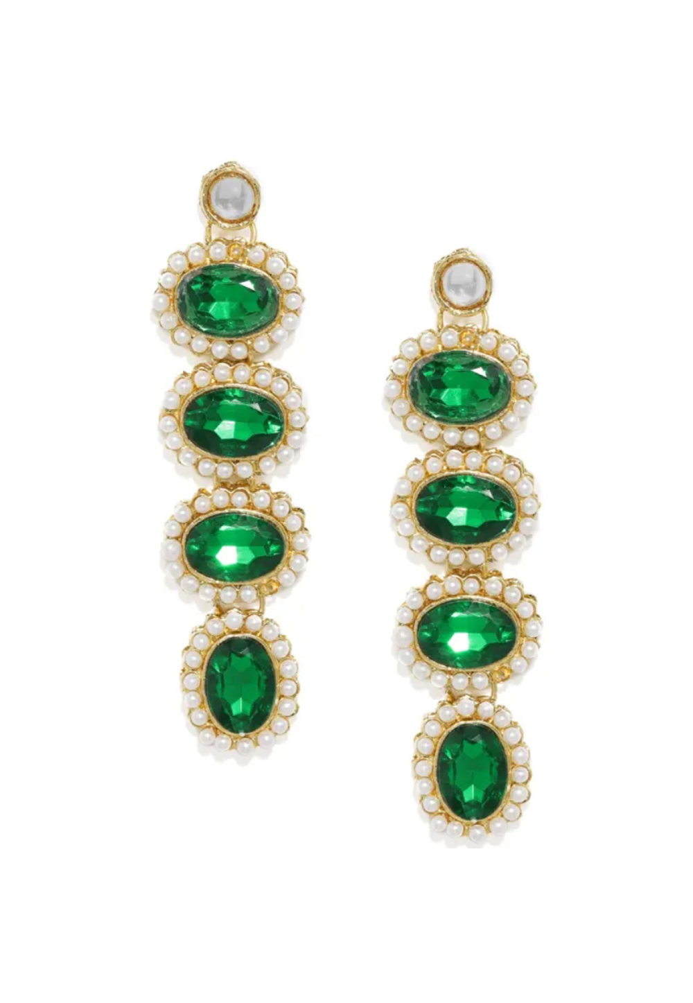 Green Brass Earrings 201124