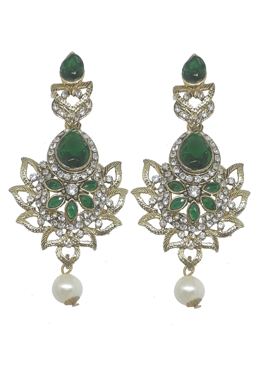 Green Brass Earrings 202008