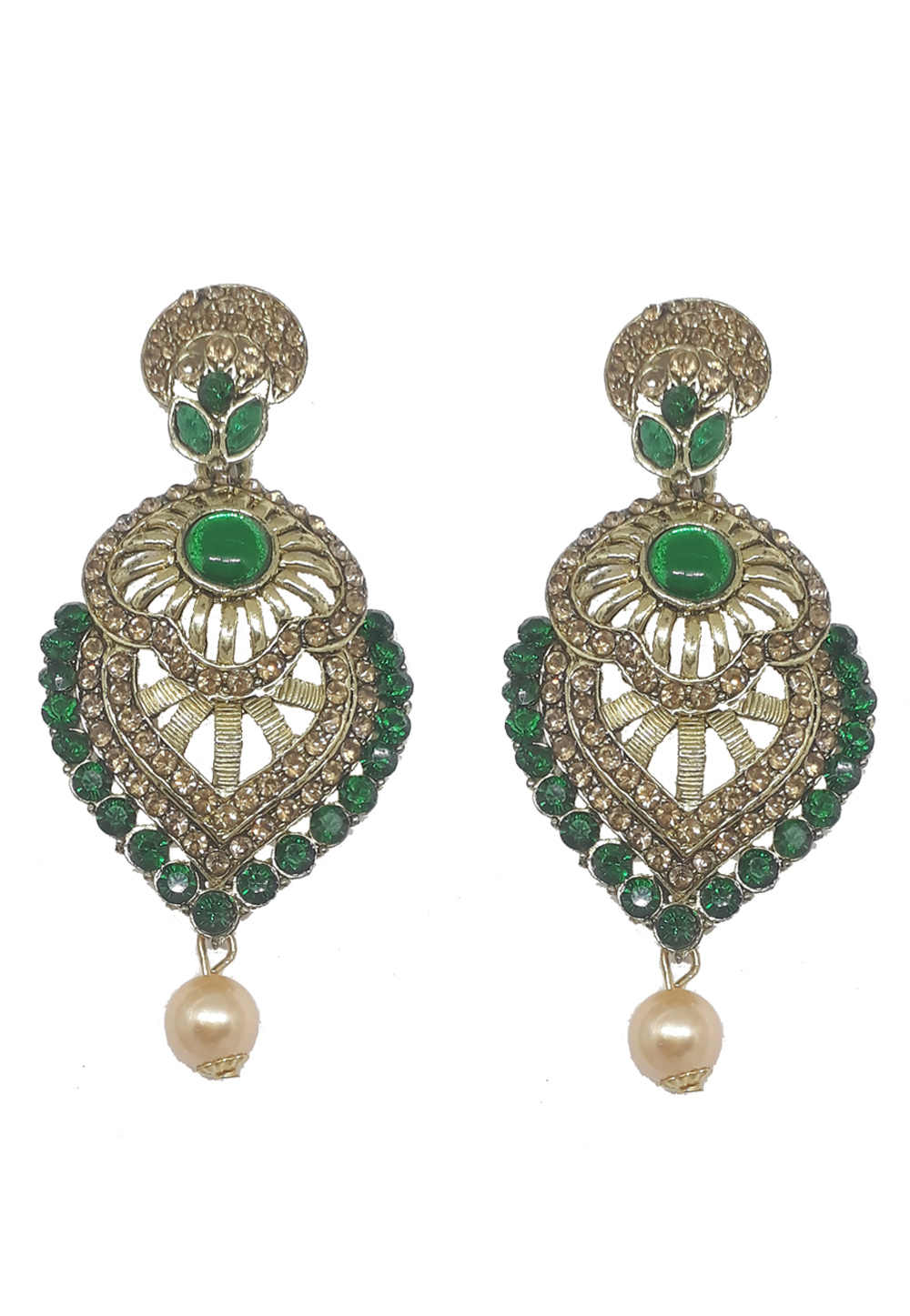 Green Brass Earrings 202009
