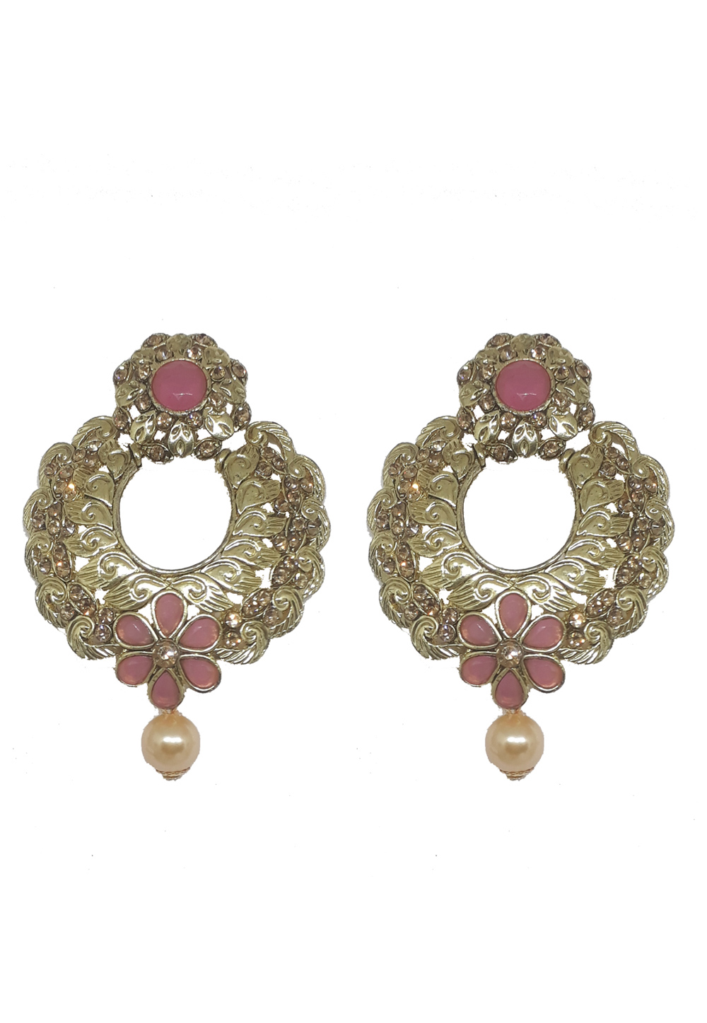 Pink Brass Earrings 202010