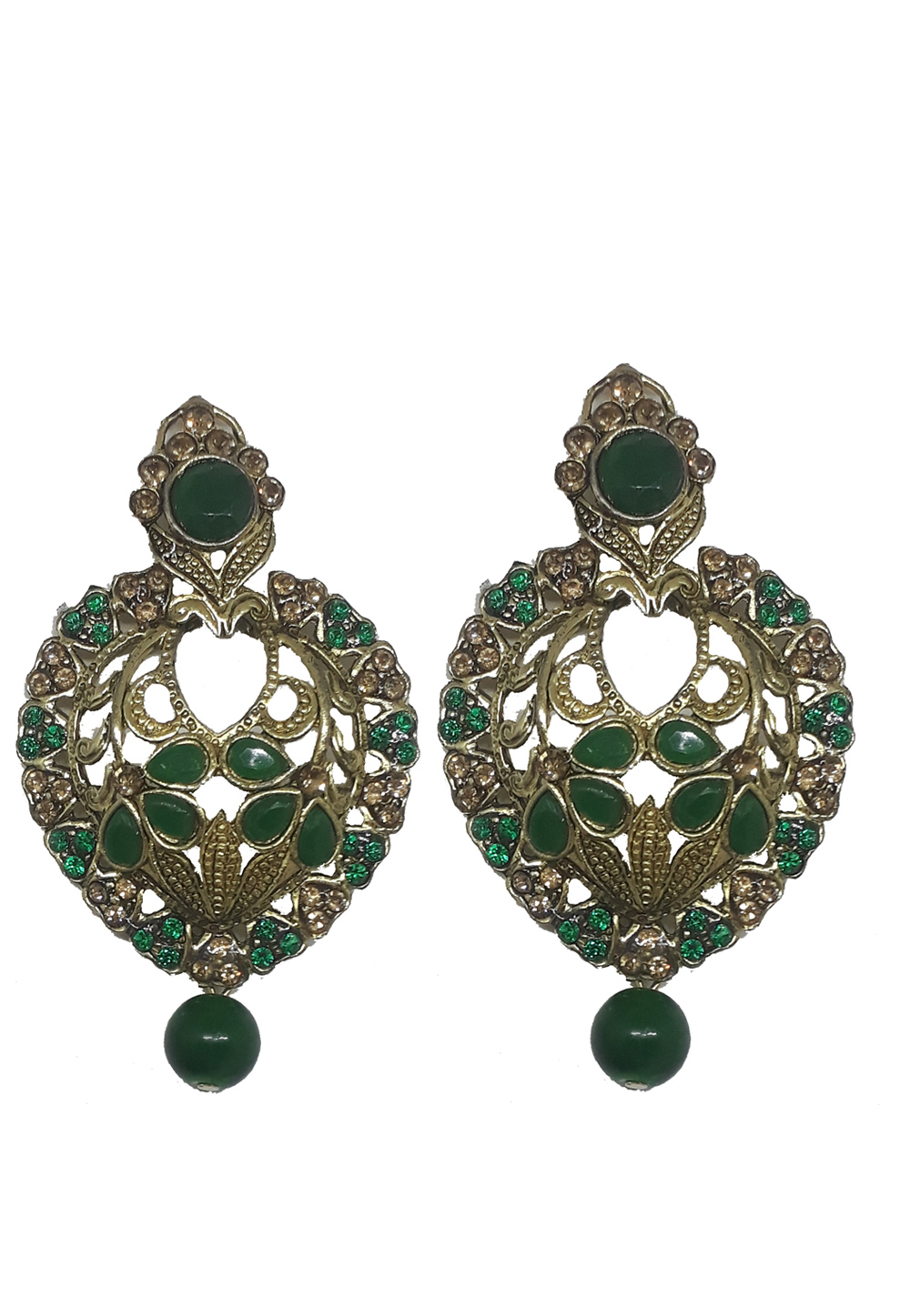 Green Brass Earrings 202013