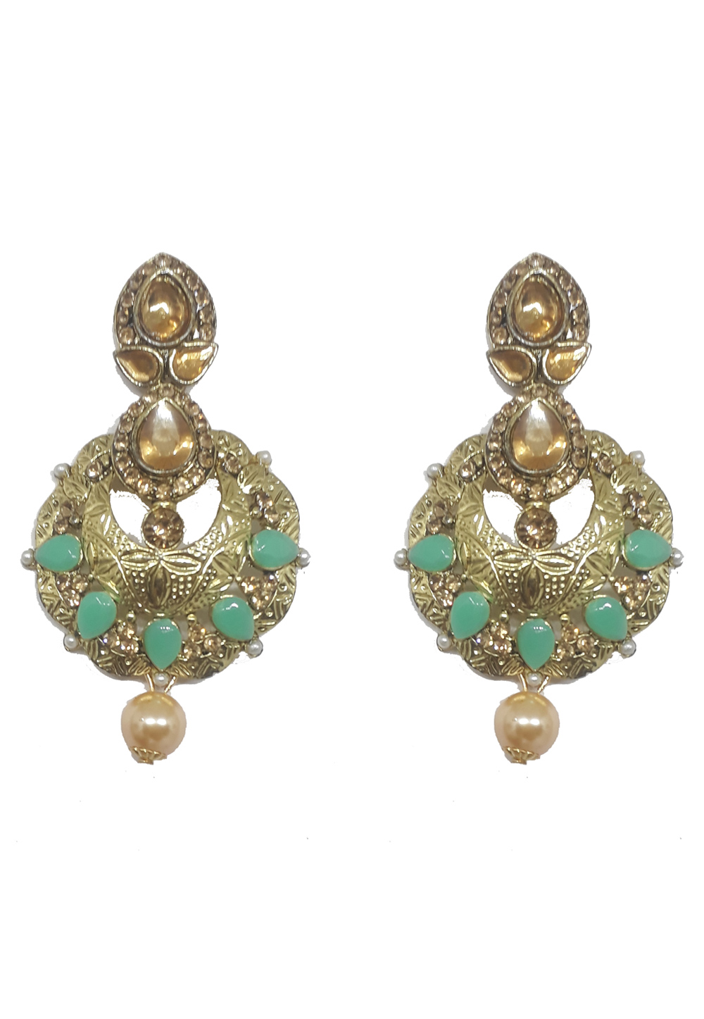 Sea Green Brass Earrings 202021