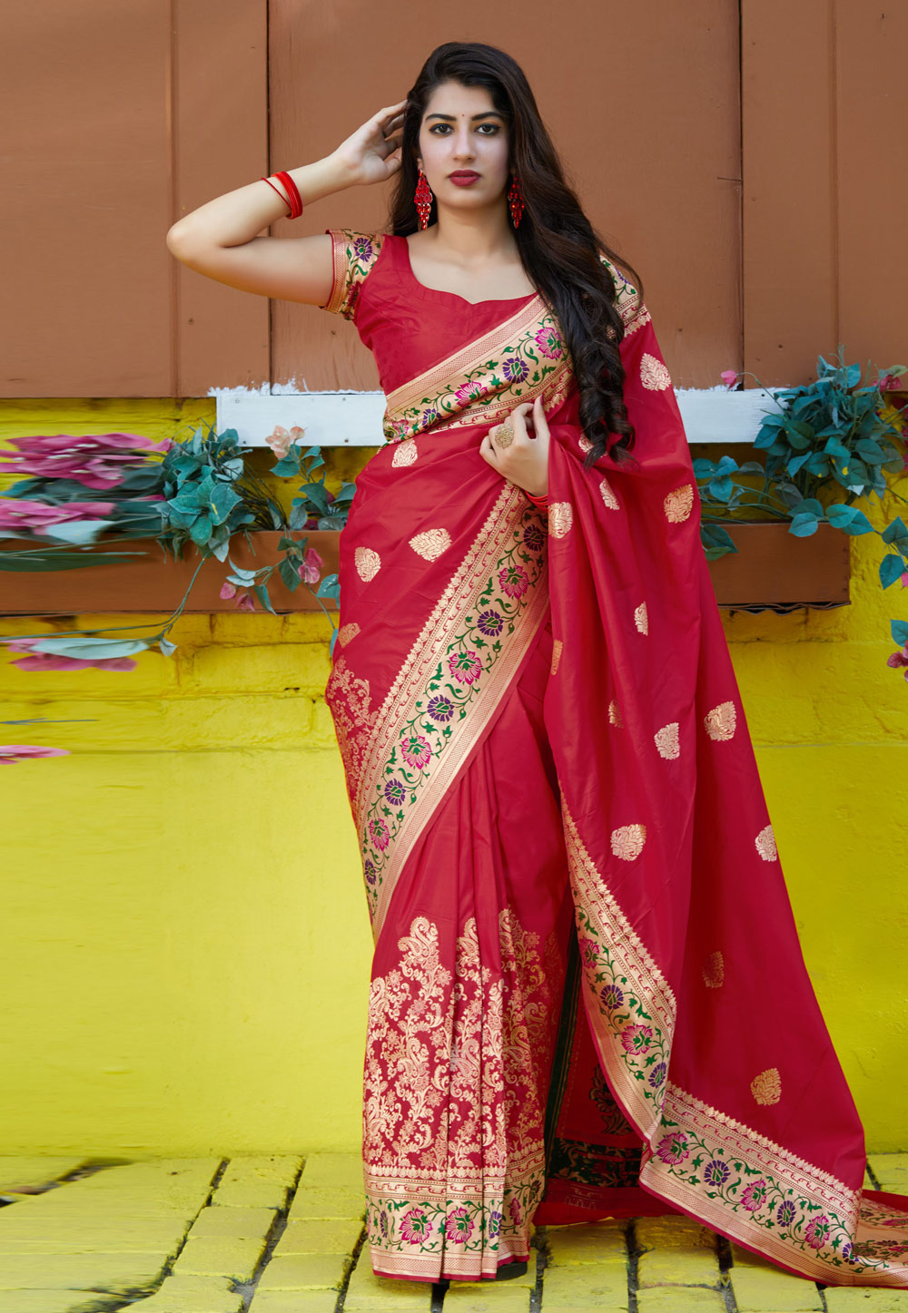Pink Silk Resham Work Paithani Saree 211170