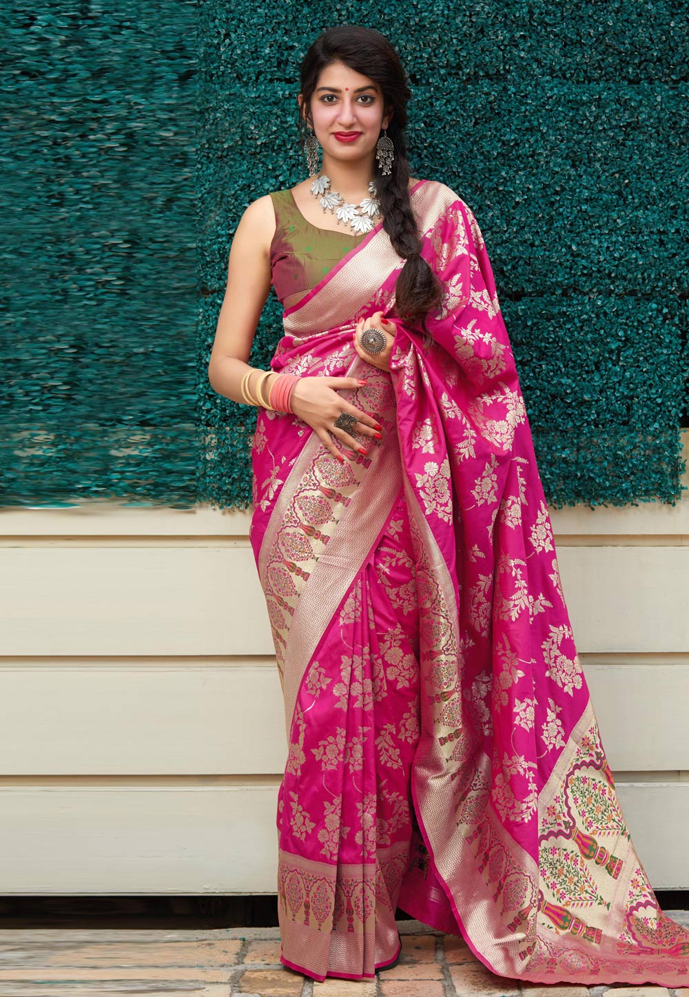 Pink Silk Saree With Blouse 211181