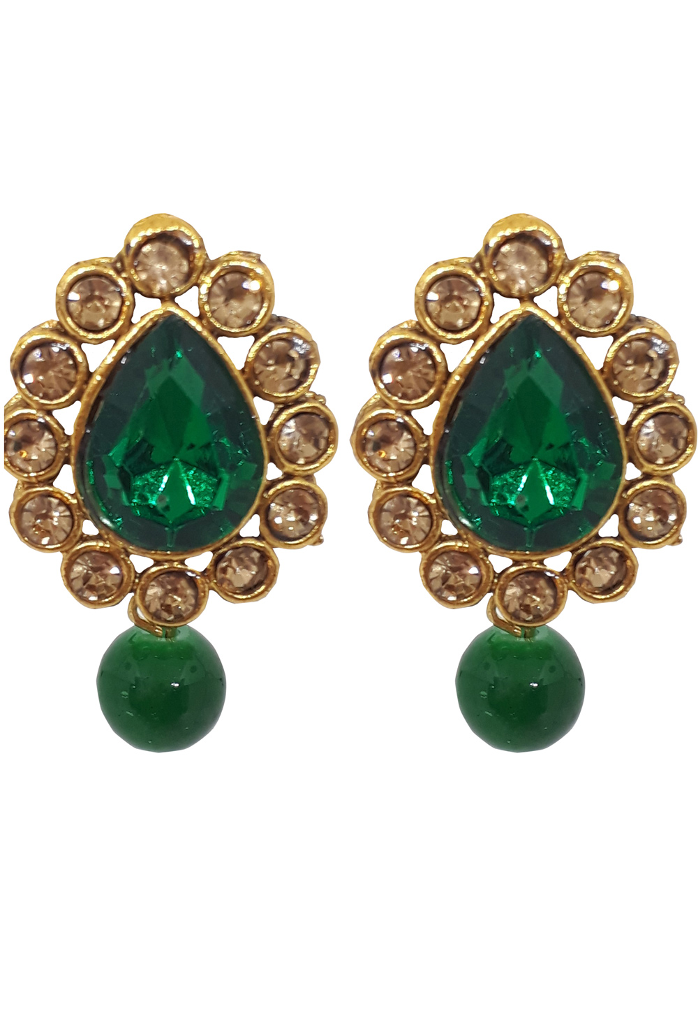 Green Brass Earrings 202059