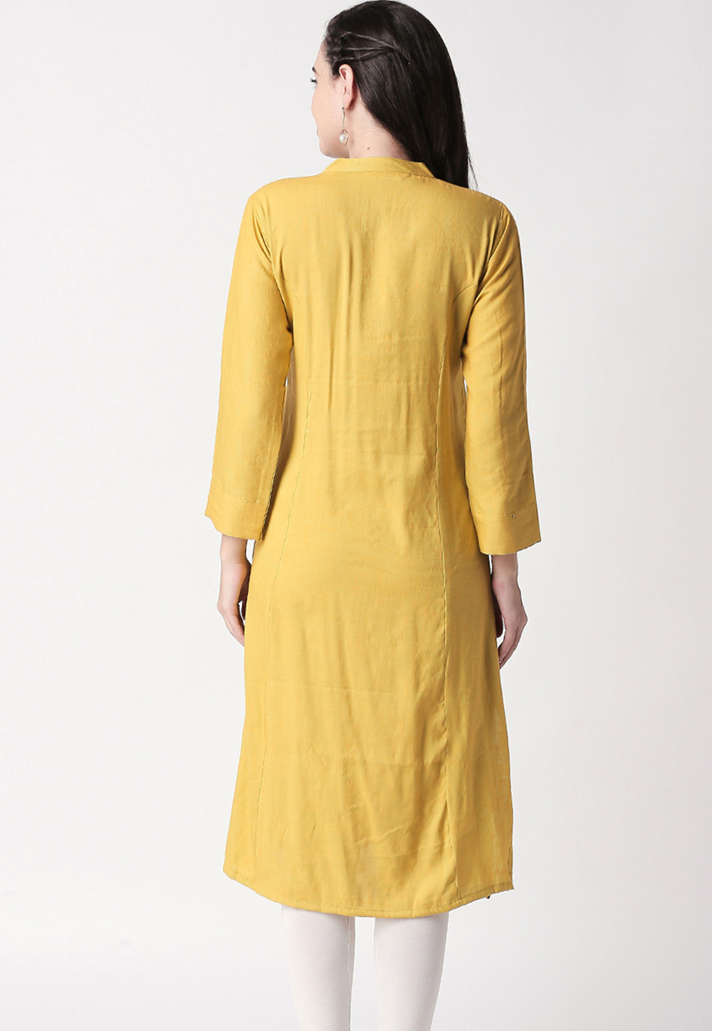 Lovely Yellow Slub Rayon Kurti With Matching Grey Palazzo Pants – Chandler  Fashions