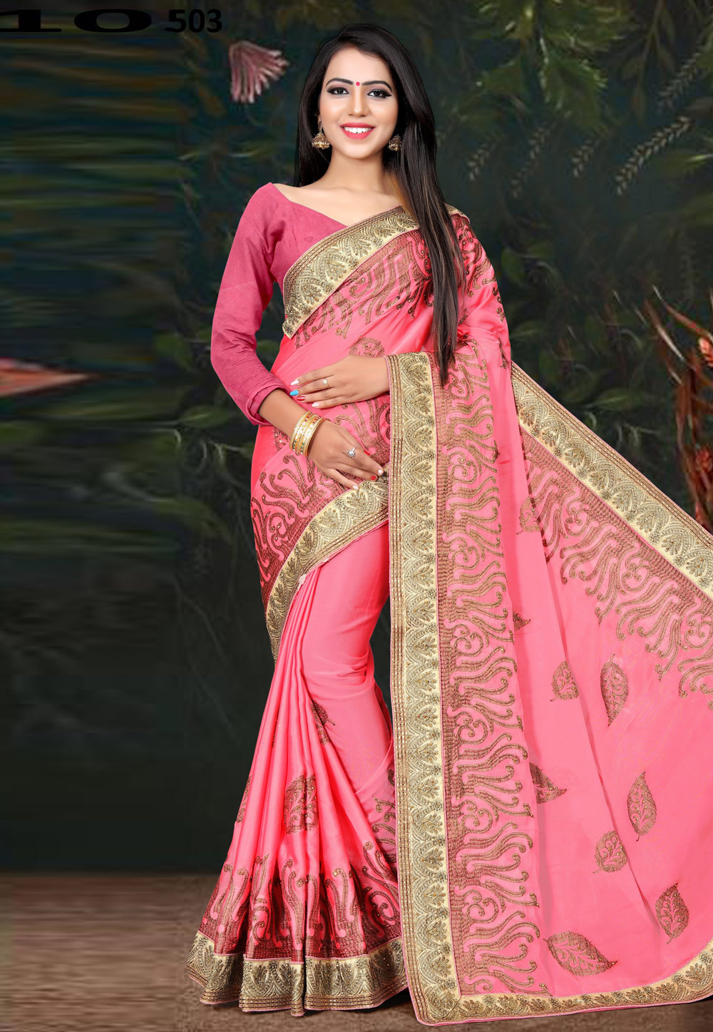 Pink Silk Festival Wear Saree 172400