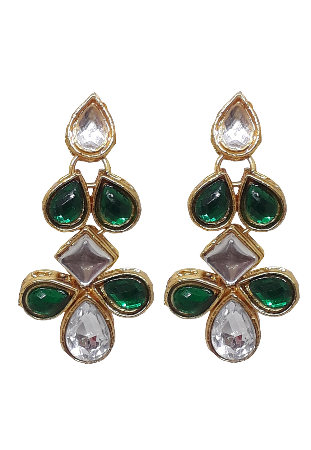 Green Brass Earrings 202071