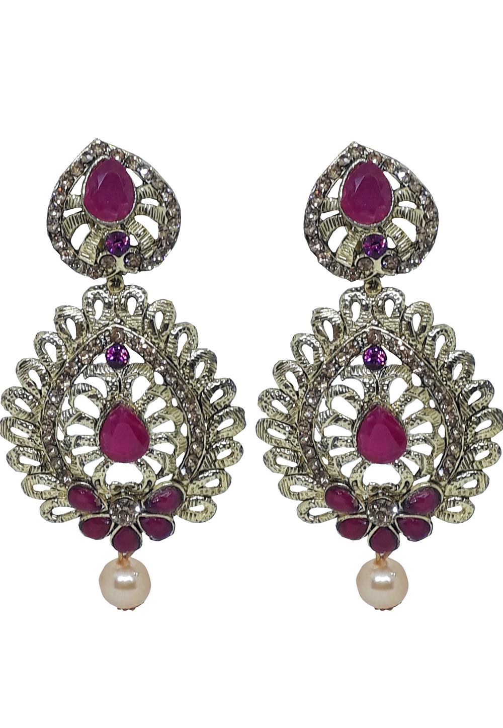 Pink Brass Earrings 202076