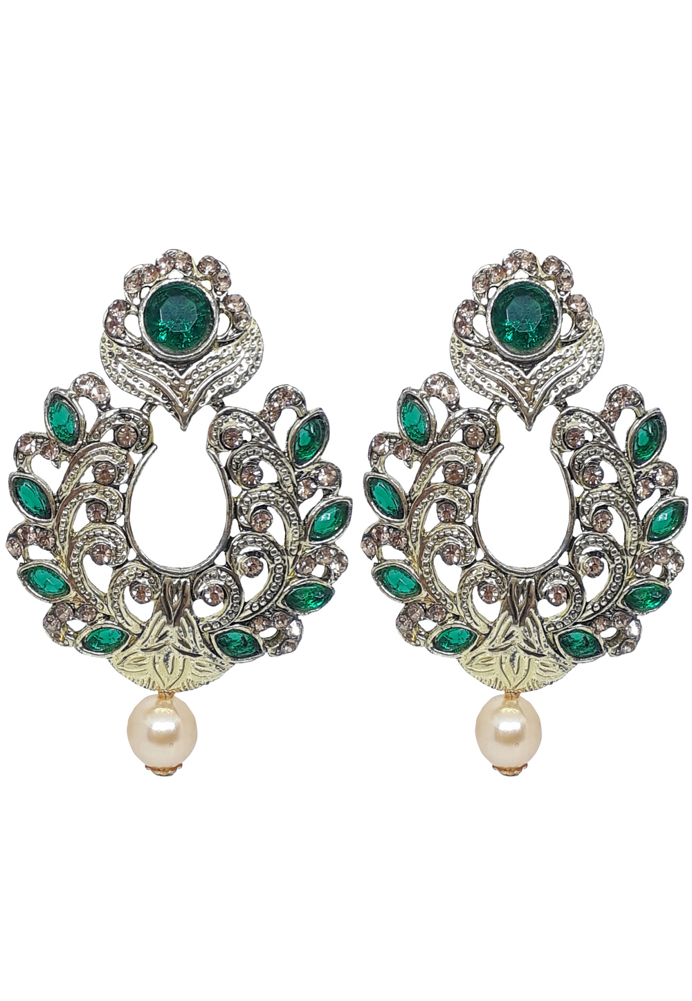 Green Brass Earrings 202077