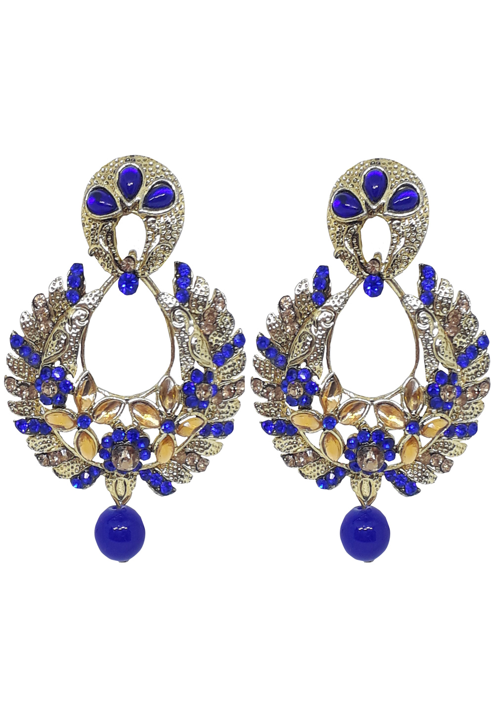 Blue Brass Earrings 202078