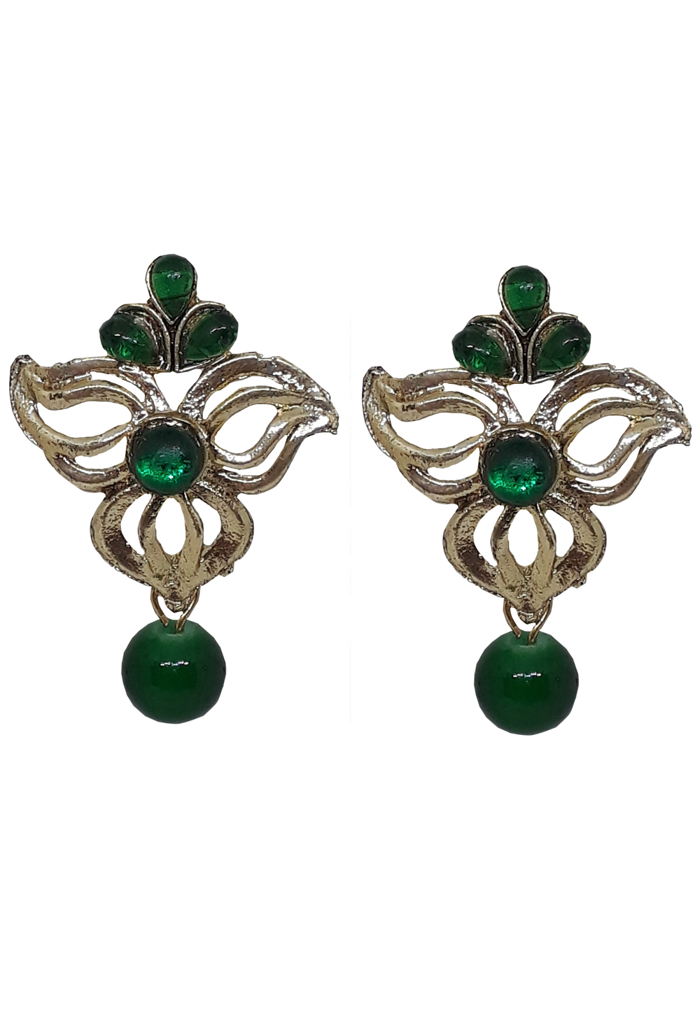 Green Brass Earrings 202092
