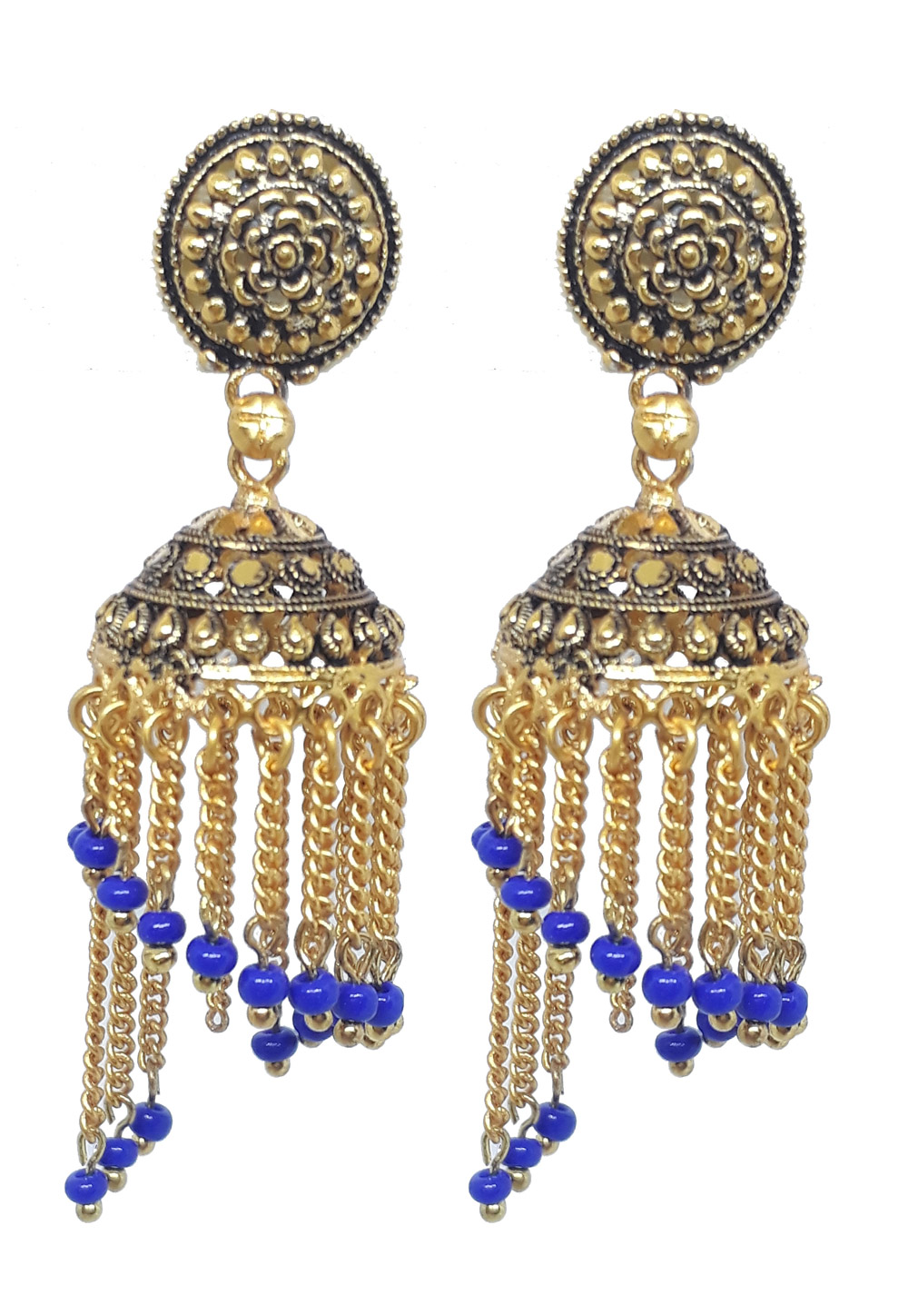 Blue Brass Earrings 209989