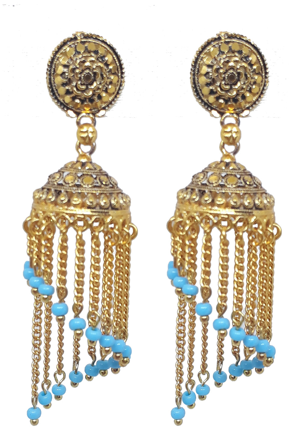 Light Blue Brass Earrings 209990