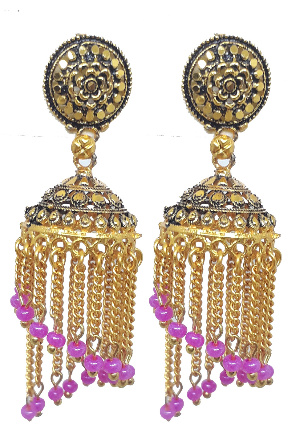 Pink Brass Earrings 209991
