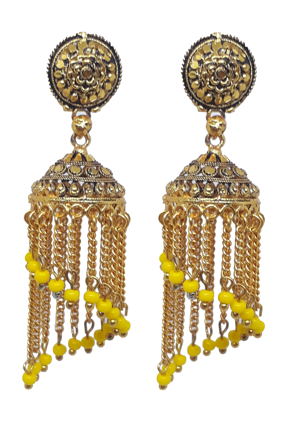 Yellow Brass Earrings 209994
